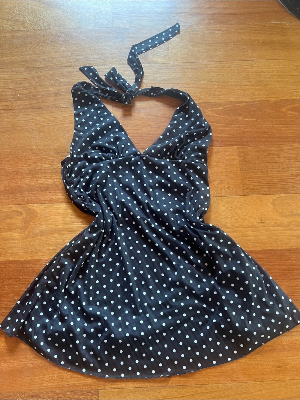 Black Polka Dot Halter Dress